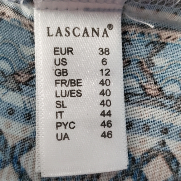 NWT Lascana Striped Blue Women's Blouse Bell Half Sleeves Women's Size 6 - Picture 7 of 8